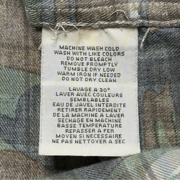 Denim & Supply Ralph Lauren Womens Shirt Size S Camo Over Plaid Button Front - Picture 12 of 12